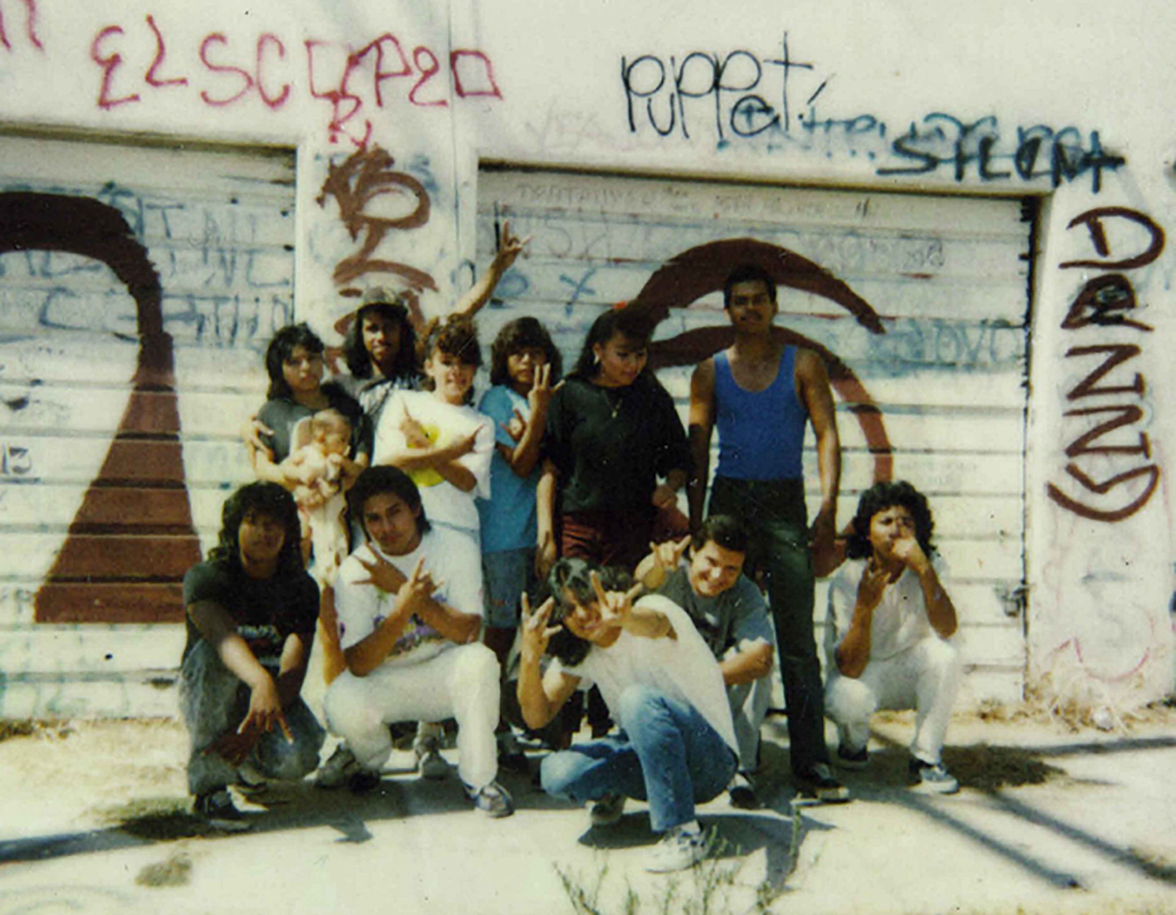 Members of the Western Locos clique of the Mara Salvatrucha in the mid-80s in Los Angeles. One of them, Puppet, returned years later to El Salvador and lived in the Amatepec colonia in San Salvador, where he was eventually murdered.