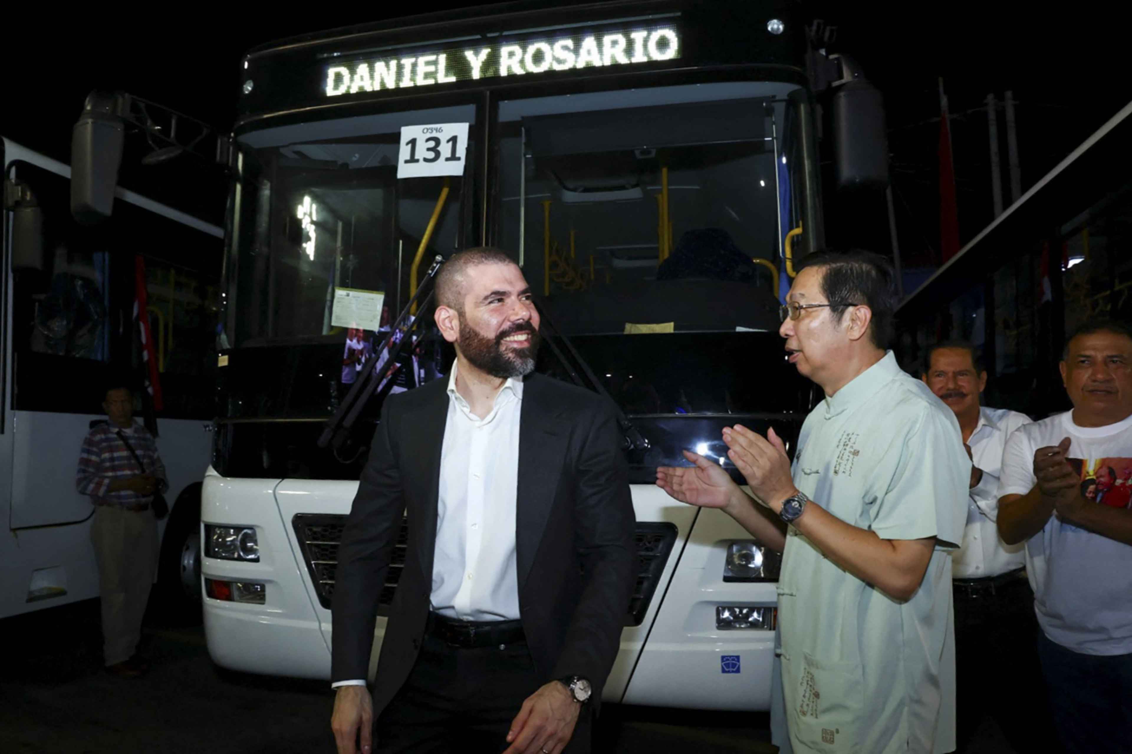 The son of Nicaragua's President Daniel Ortega, Laureano Ortega, attends a ceremony in which the country received 250 buses from China in Managua on November 17, 2023. Photo Jairo CAJINA/Nicaraguan Presidency/AFP