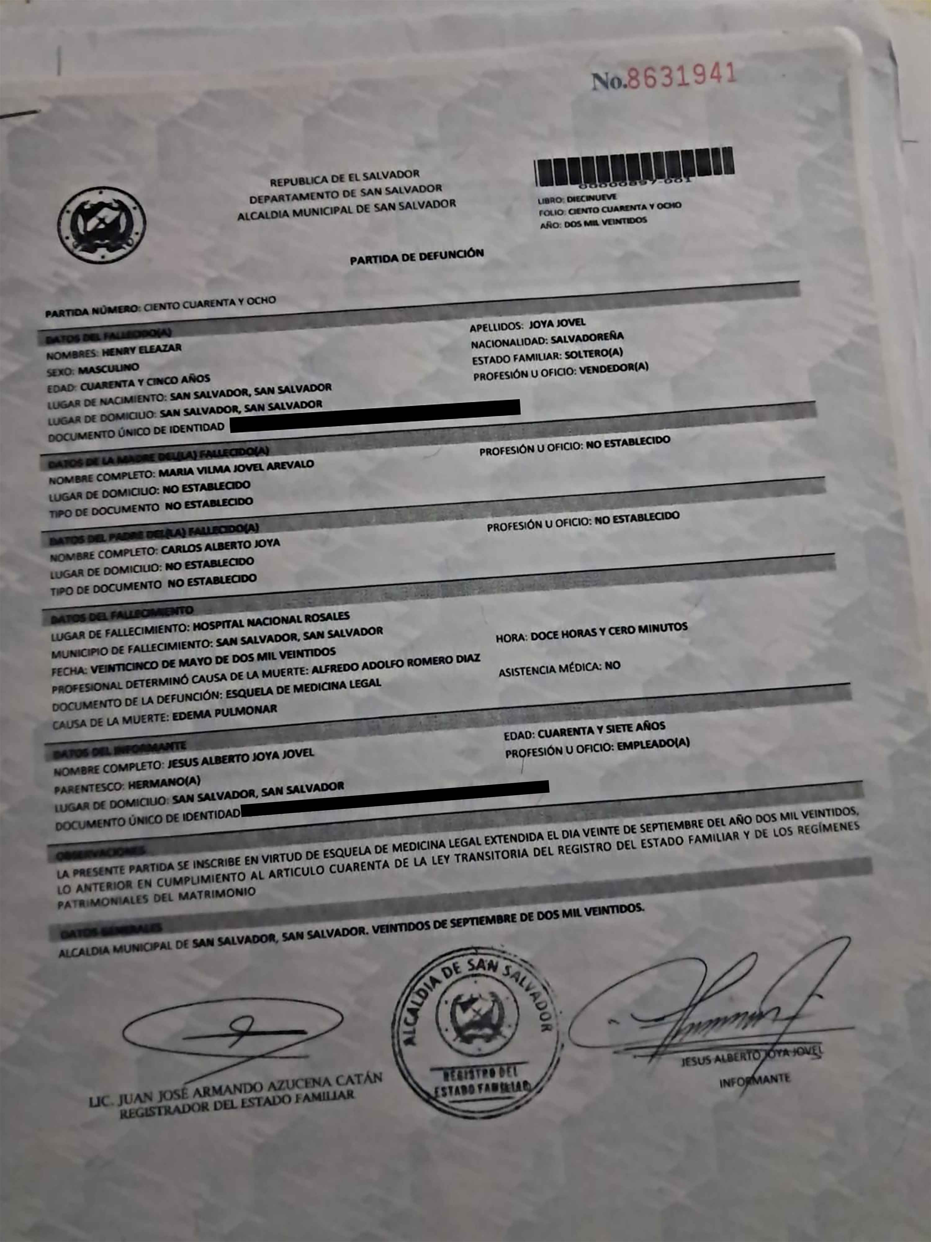 El Salvador: Régimen de Bukele ha enterrado a reos sin condena en fosas comunes 7 Documento