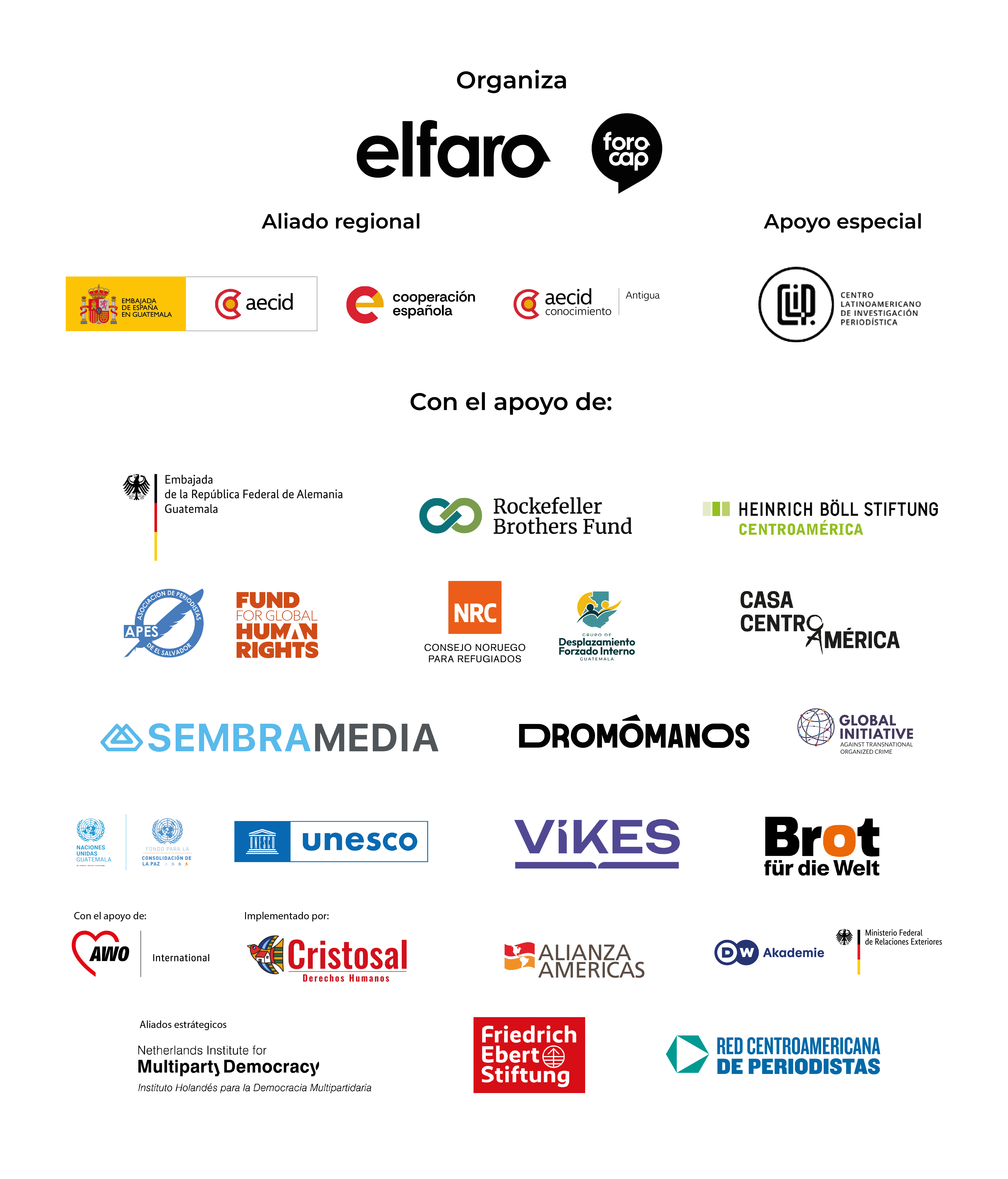 Organizadores, aliados y patrocinadores de ForoCAP 2026